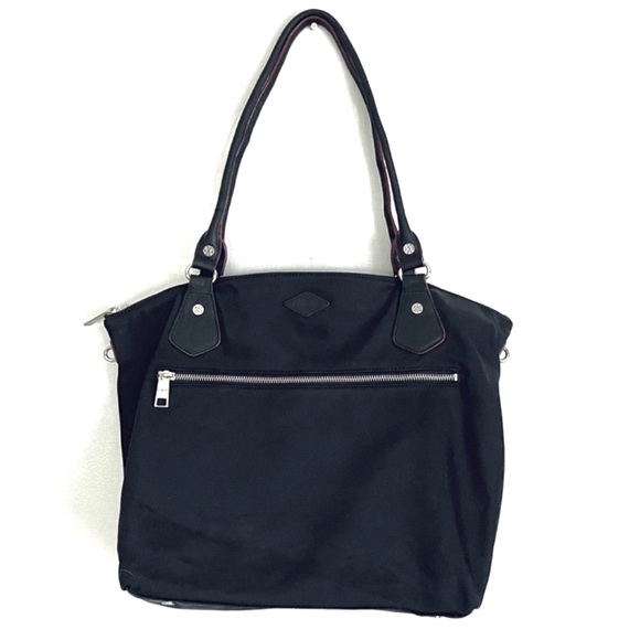 MZ Wallace Chelsea Bedford Nylon And Leather Strap Zip Tote Handbag In Black - Picture 14 of 14